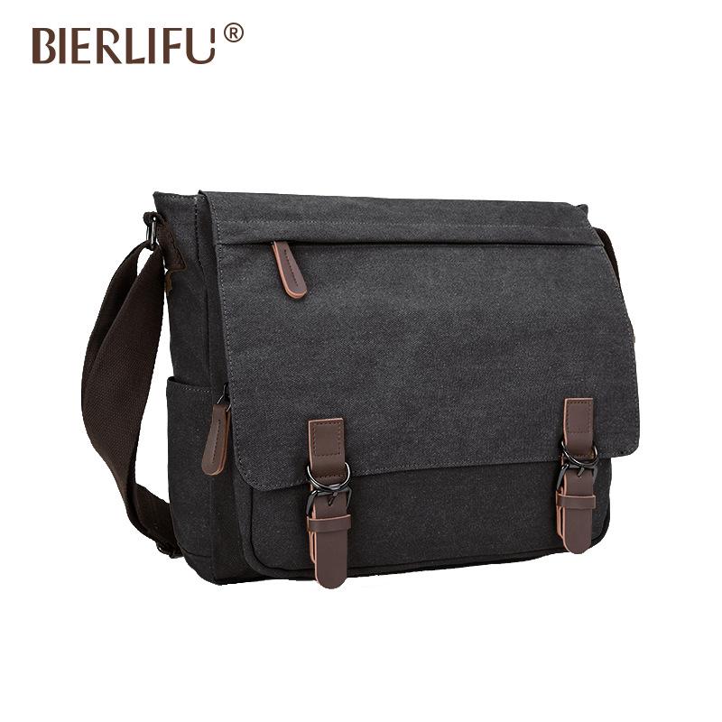 Korean Style Trendy Men's Unisex Canvas Crossbody/Shoulder Student Messenger Bag