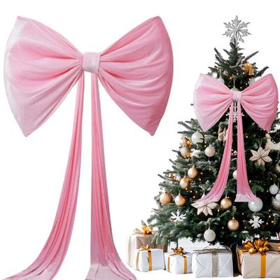 Yousheng Large Velvet Bow Tie Pendant Tree Topper Wreath Christmas Bows Stair Railing Porch Pillar Wedding Holiday Decor
