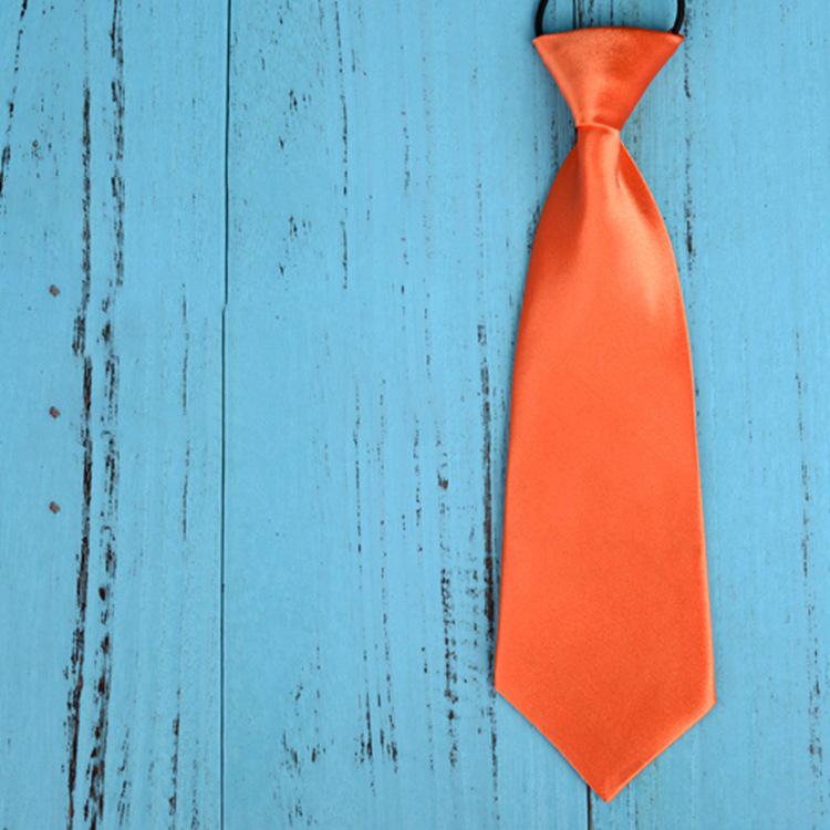 Elastic Silk Tie: Simple, Solid Color, Lazy Man's Design for Kids