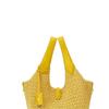 Polo Ralph Lauren Embossed Pattern Woven Tote Shopping Bag Women Tote Light-Yellow WAPOBAG0G620435700