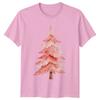 Pink Christmas Tree Watercolor Holiday Unisexs TShirt Unisexs Graphic Unisex Top