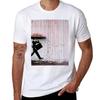Banksy Umbrella Rainbow Happy Girl Tshirt Sporty Breathable Short Sleeve Tshirt