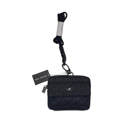 Classic Logo Embossed Leather Wallet With Strap Women Wallet Black 36S3LGFM6B-BLACK