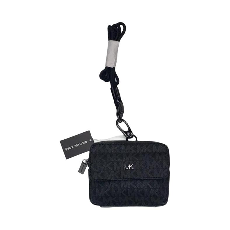 Michael Kors Classic Logo Embossed Leather Wallet With Strap Women wallet Black 36S3LGFM6B-BLACK Basic Set BagBox 15450₽