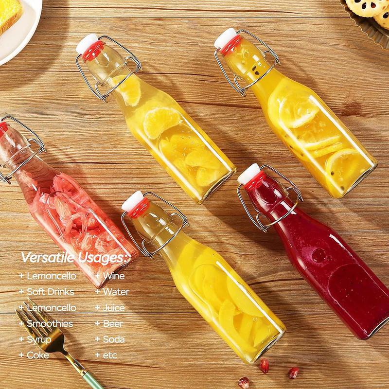 8oz Flip Top Glass Bottles, Swing Top Glass Bottles with Lid for Home Brewing, 2nd Fermentation, Kombucha, Vanilla, Extract, Jui
