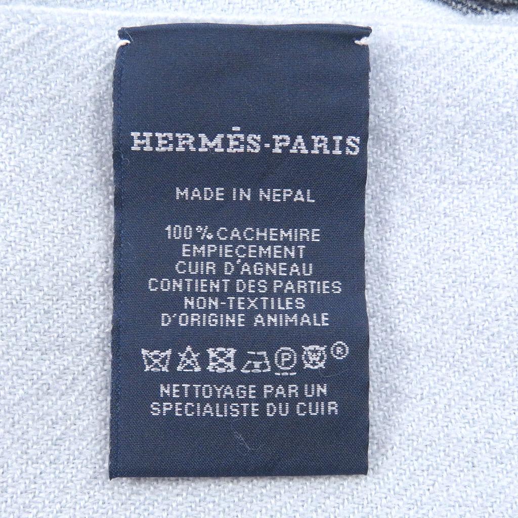 Excellent HERMES Scarf Ikat 4H H logo patch Gracie cashmere mens H394832T Used
