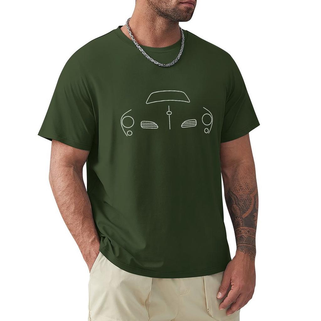 Karmann Ghia Outline Graphic (white) T-Shirt Hippie Clothes Cat Shirts Men Graphic T Shirts Men's Fashion T-shirts Cotton Top