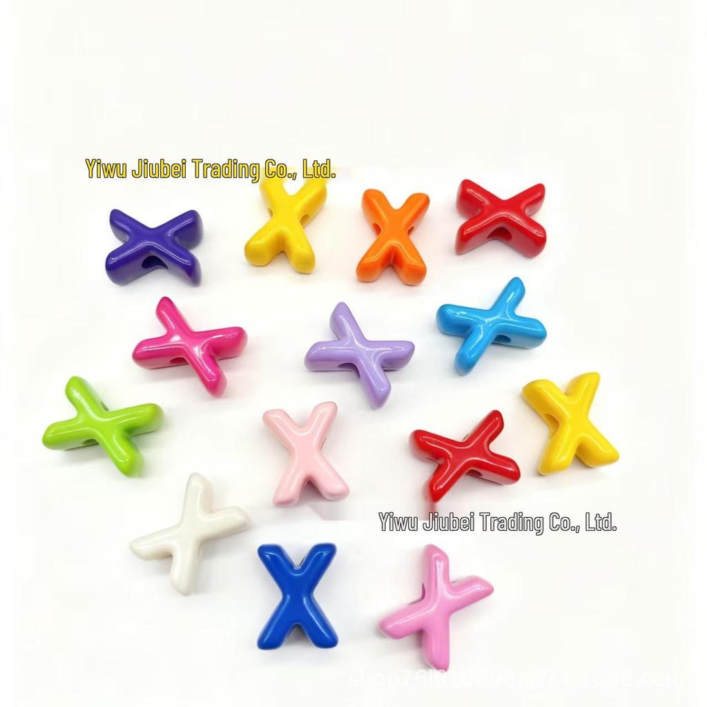 Colorful Acrylic Alphabet 'A' Beads for DIY Keychains & Charms