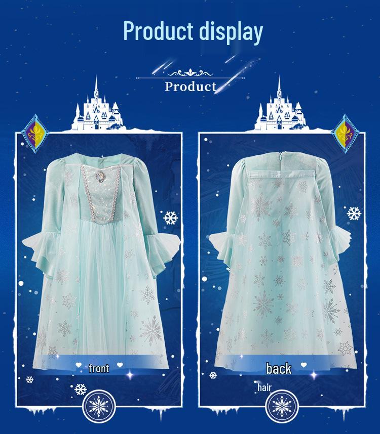 Elsa Princess Winter Dress - Customizable Frozen-Inspired Christmas Gift for Girls