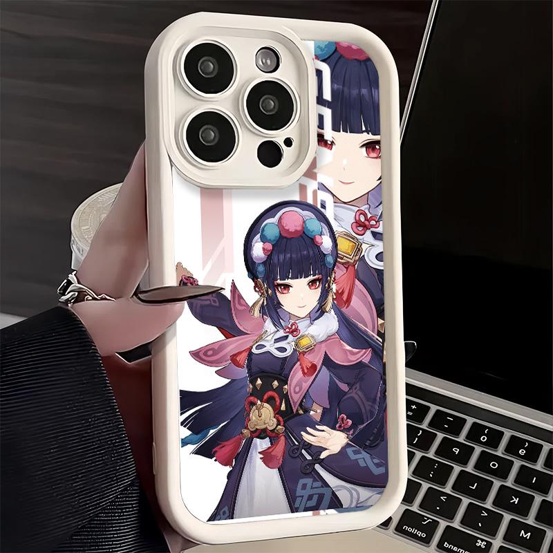 Telefoonhoesje voor iPhone 17 Air 16E 15 16 Pro Max Genshin Impact Ontwerp Cover 14 Plus 13 12 Mini Zachte Siliconen Schelp Fundas