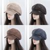 British Style Metal Buckle PU Octagonal Hat Children's Retro Trend Beret Showing Face Small Fashion Versatile Newsboy Hat