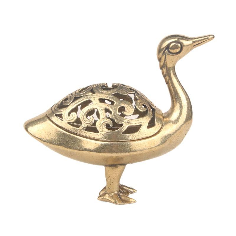 Brass Hongyan Furnace Desktop Ornament Shape Antique Style Craft Duck Incense Burner Old Copperware Wholesal