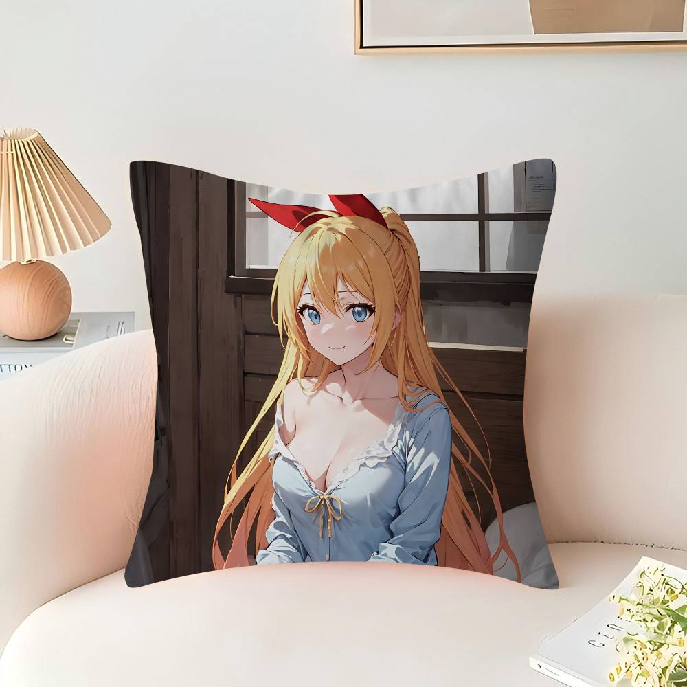 Anime K-Kirisaki-Chitoge Pillow Gift Home Office Decoration Bedroom Sofa Car Cushion Cover Case 45x45