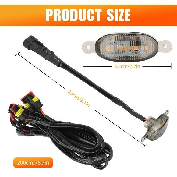 Universal LED Front Grille Lights Amber Lighting For Raptor Style Car Grid Decor