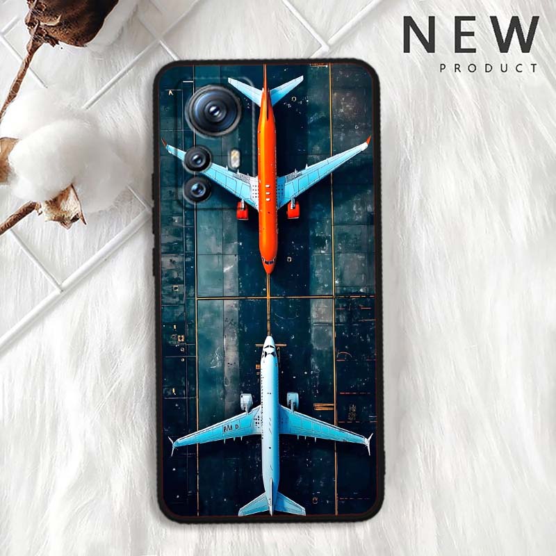 Fashion airplane pattern Phone Case For Xiaomi Mi 15 14 13 13T 12 12T 12S 11 11i 11T Pro Ultra Lite 5G Black Soft