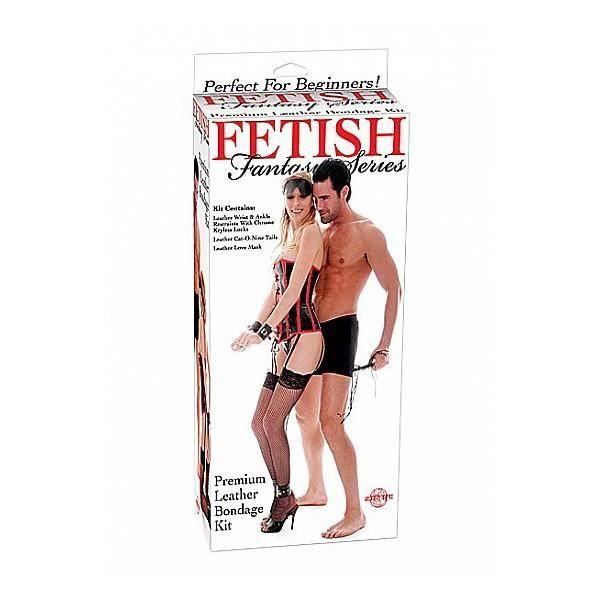 Kit de Bondage - Premium - PD2105-00 - Cuir Noir - Inclus Masque et Fouet - Pour Adultes