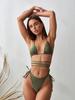 Bunter sexy Träger-Badeanzug Damen-Bikini-Badeanzug