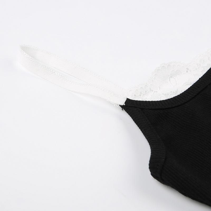 Dámské třaskavé krajka Krajka Módní Design Smysl Uvnitř Malá košilka Spice Girl Sexy pletené tílko