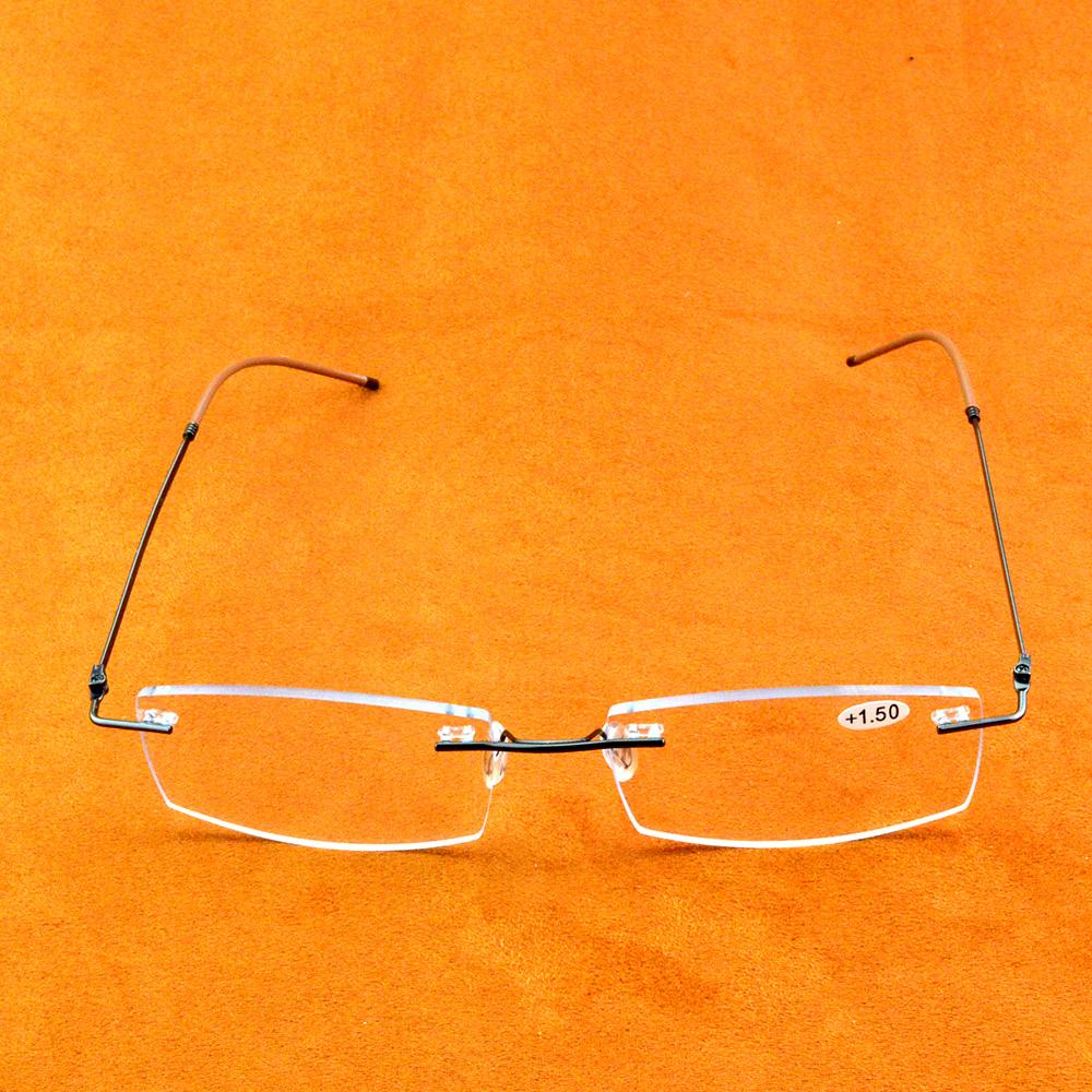 Titanium Frame Ultra Light Memory Grey Frame Coating Lenses Men Women Rimless Reading Glasses 0.75 1 1.5 1.75 2 2.25 To 4