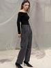 SORRY, TOO MUCH LOVE Baggy Pin Tuck Cotton Pants_Charcoal