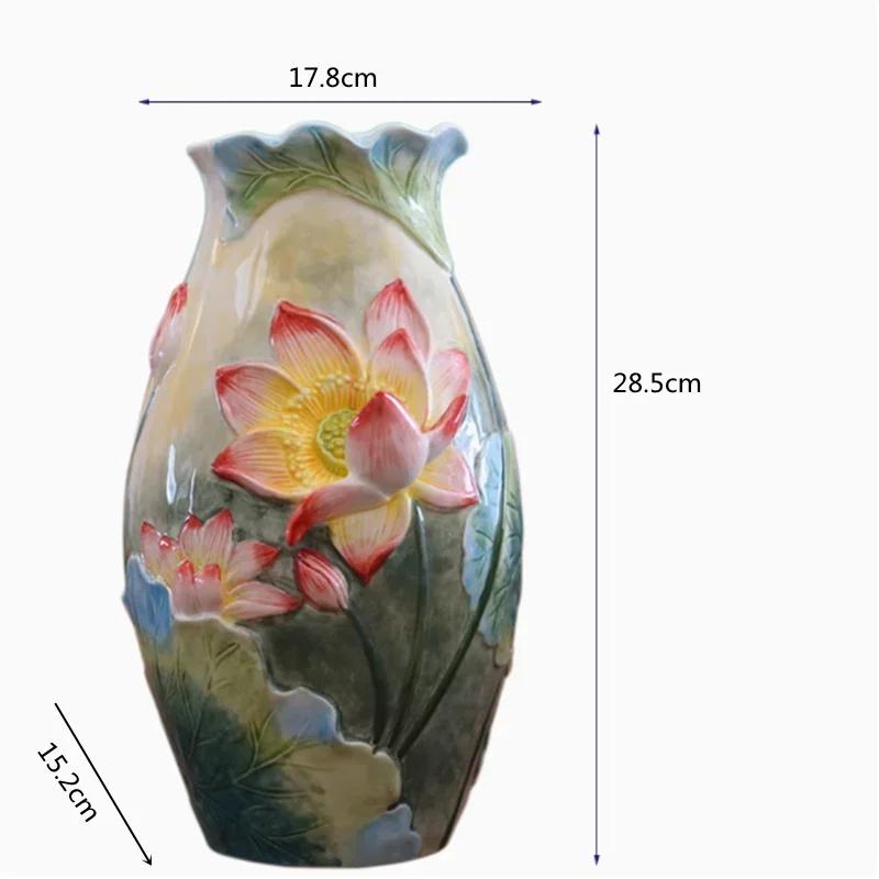 Rural Style Hand-painted Lotus Ceramic Plate, Fruit Plate, Dumpling Plate, Home Decoration Ornaments, Kitchen Storage Tableware