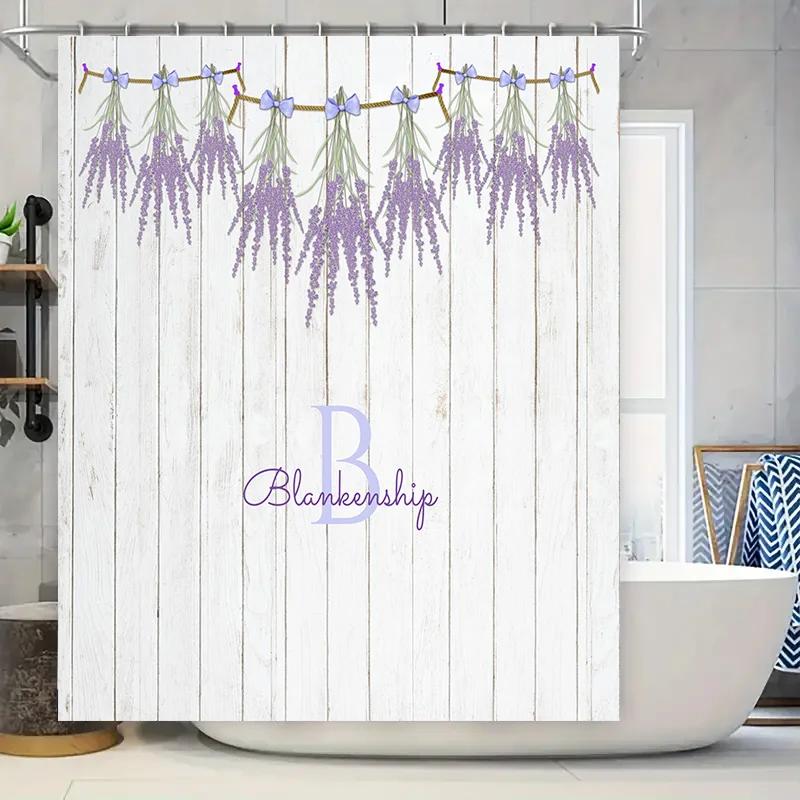 

Vintage Lavender Shower Curtain Bathroom Decor With Bowknots For Bathrooms Accessories White Wooden Style Blankenship Design W60H190(CM)-1 Pcs