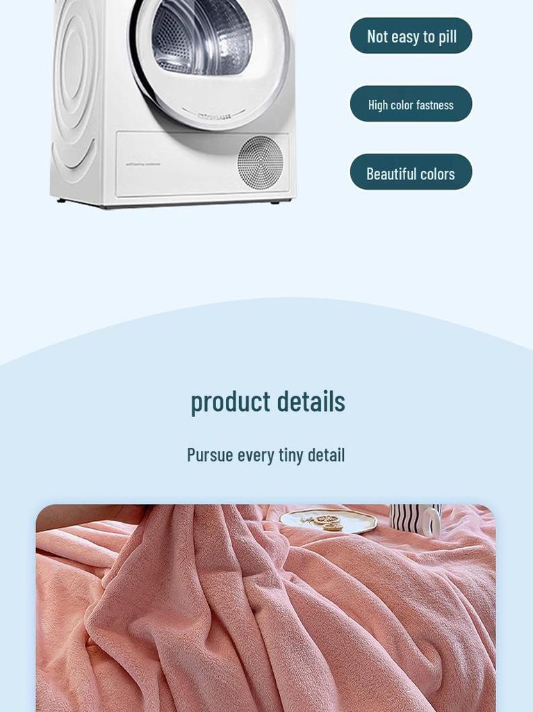 Plush Coral Fleece Blanket 300g - Soft, Thick, Machine Washable Throw for Dorm or Sofa