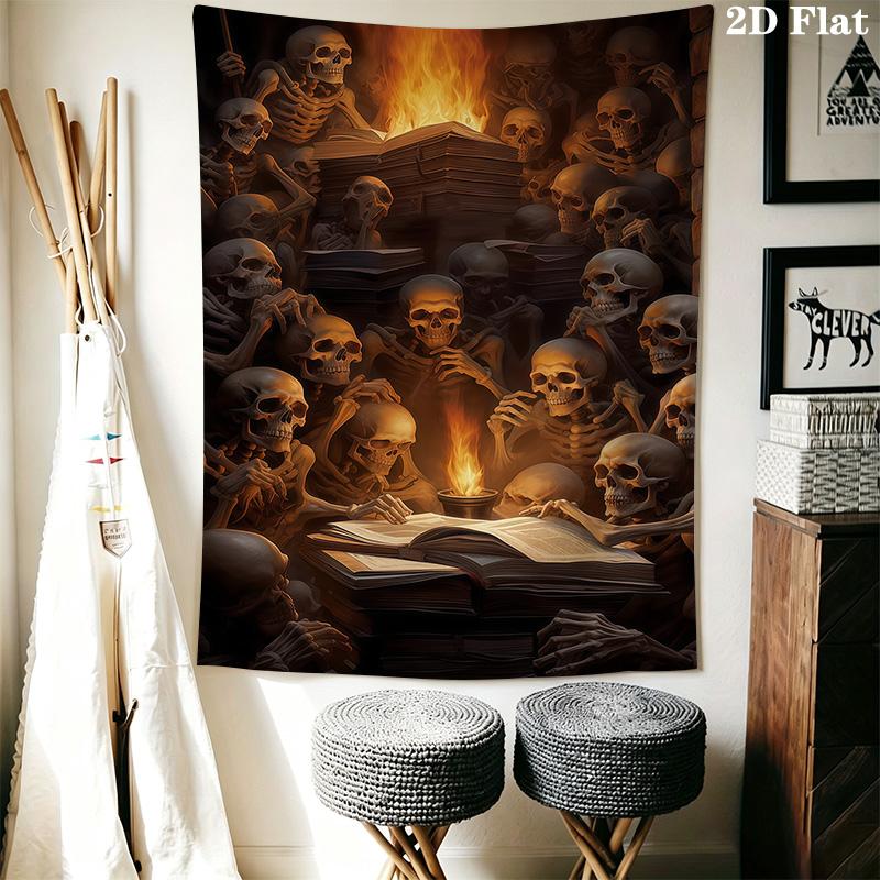 Dark Fantasy Skull Tapestry Tapestry Background Cloth Wallmounted Homestay Soft Decoration Tapestry Work Of Art Background Cloth
