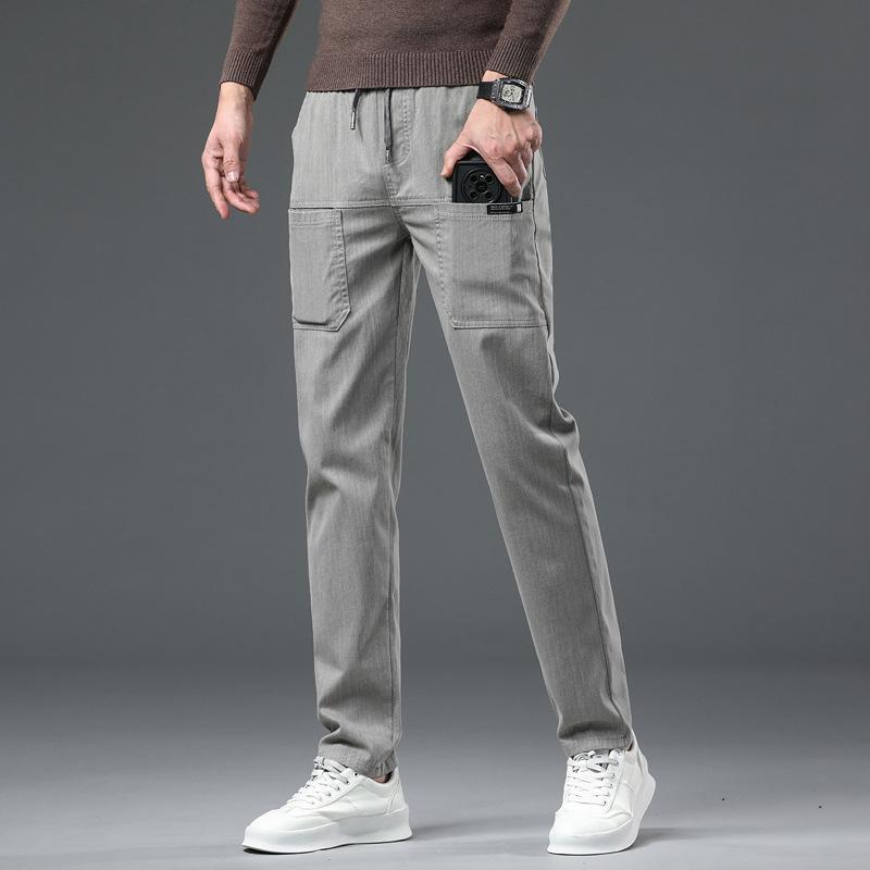 

Зимние плюшевые толстые/обычные повседневные брюки с шестью карманами, мужские свободные рабочие брюки с эластичным поясом и несколькими карманами, теплые брюки для мужчин с шестью карманами 38 светло-серый