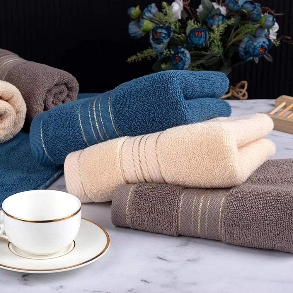 Soft Absorbent Hand Towel Striped Wash Cloth Towel Household Face Towel Hotel Bathroom