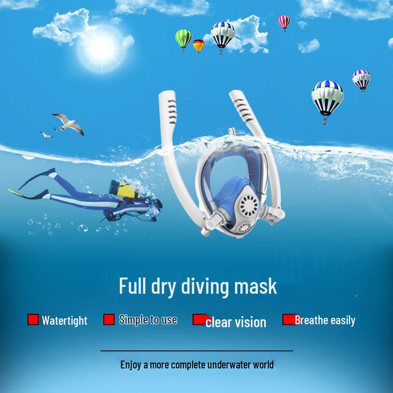 Full Dry Adult & Children's Anti-Fog Snorkeling Mask Compatible with GOPRO