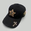Four Seasons Ripped Stars Embroidery S Letter Cross Baseball Cap Men'S And Women'S Shade Cap