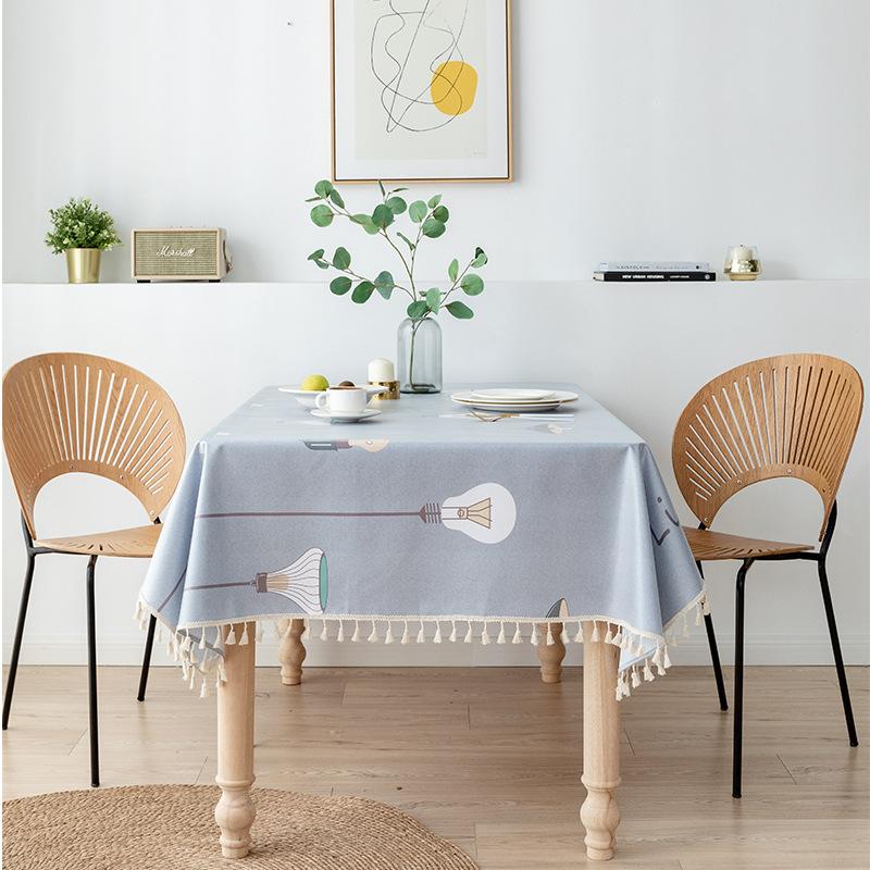 Simple Pvc Tablecloth Waterproof And Oilproof Disposable Printed Cotton And Linen Tablecloth Coffee Table Desk Table Cloth Dining Table