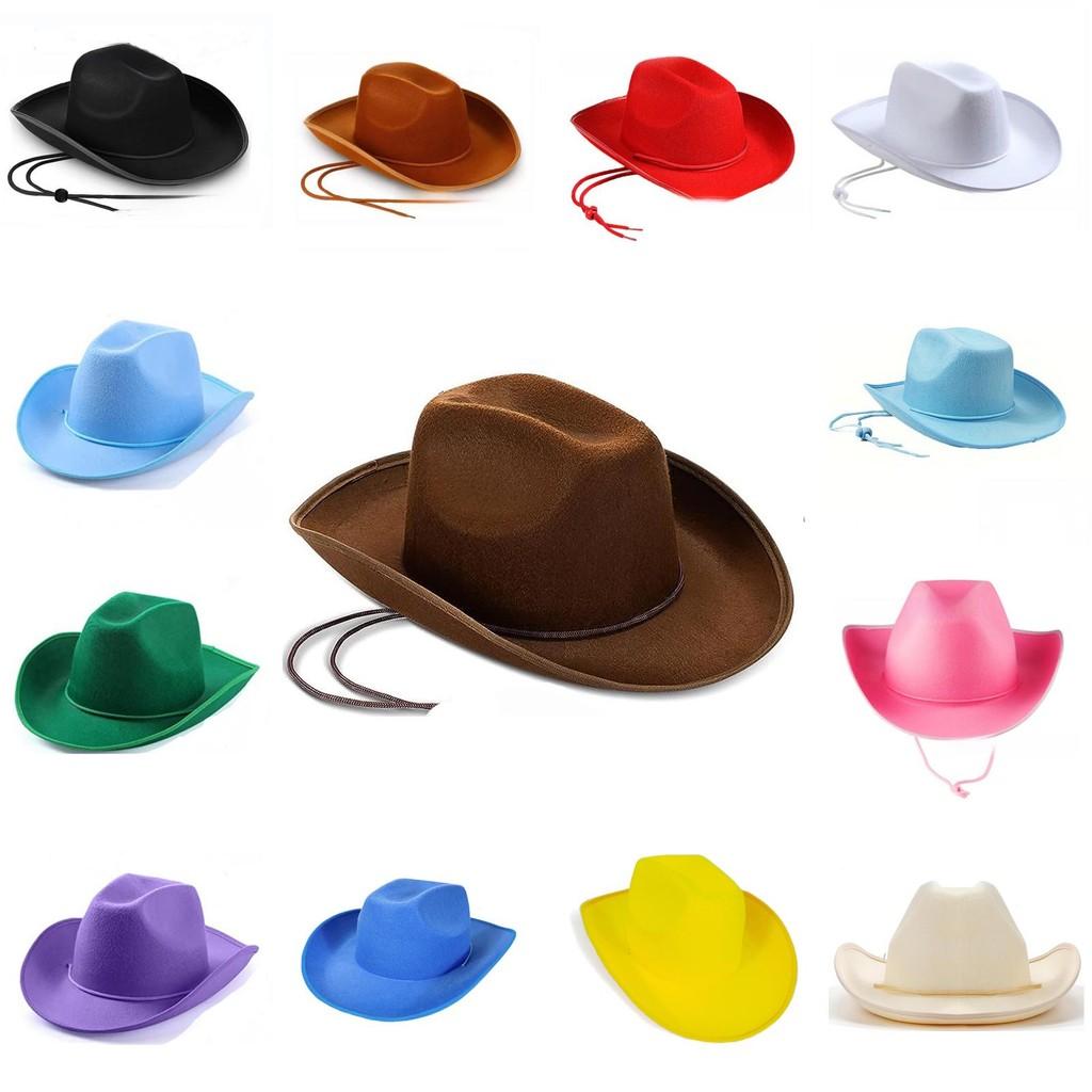 Solid Felt Color Cowboy Hat Sewing Craft Party Costumes Holiday Gifts Supplies
