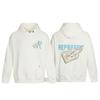 American Trendy Brand Represen Letter Printing Terry Pure Cotton Hooded Sweater Men's and Women's Tops Trendy