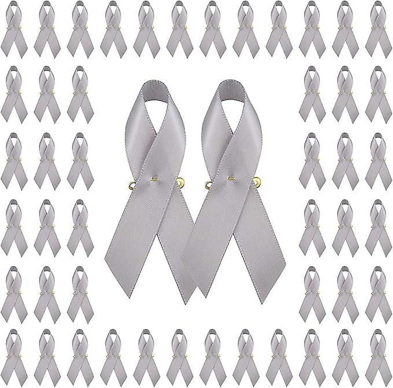 200 шт. Лента с английскими булавками, брошь с лентой для осведомленности о раке для вечеринок и мероприятий, одежда серый