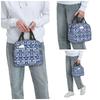 Antique Classic Lisbon Blue Azulejo Tile Floral Pattern Insulated Lunch Bag for WomenOffice Cooler Thermal Food BoxTote Portable