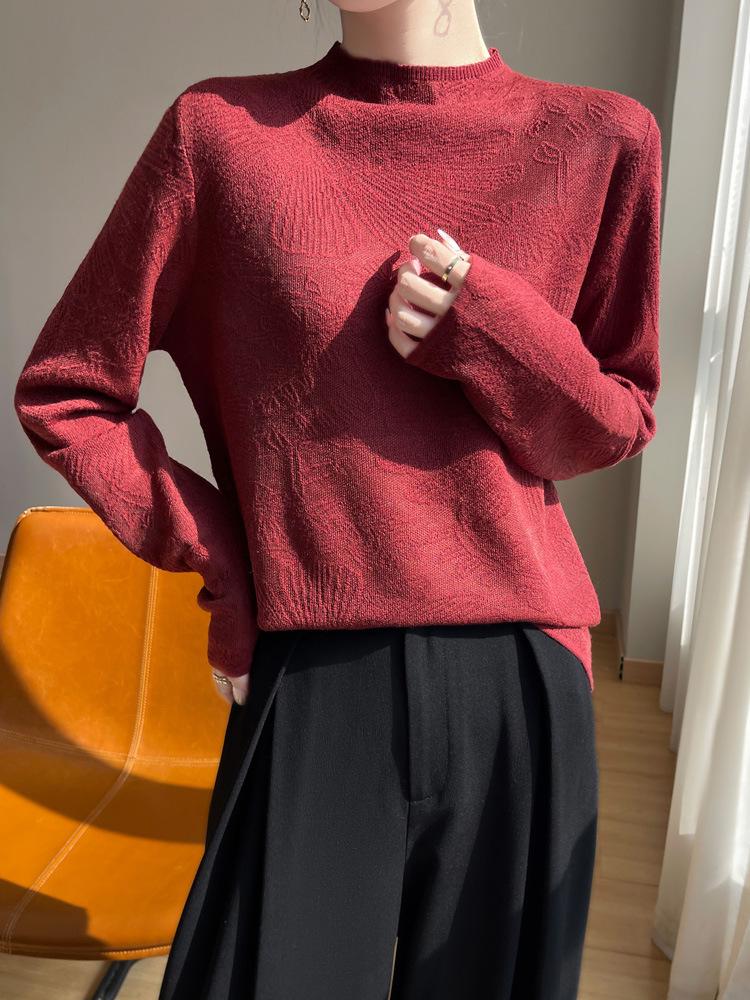 

Women s Slim Fit Knitwear Pullover Base Layer, Winter 2025, Stand-Up Collar Large