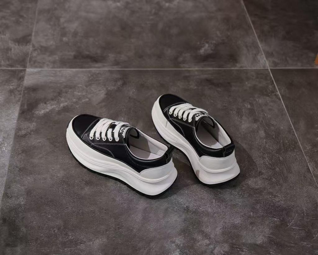 Genuine Leather Little White Shoes for Women's Autumn Students, Versatile Height-increasing Single Shoes for Women To Withdraw from the Cabinet