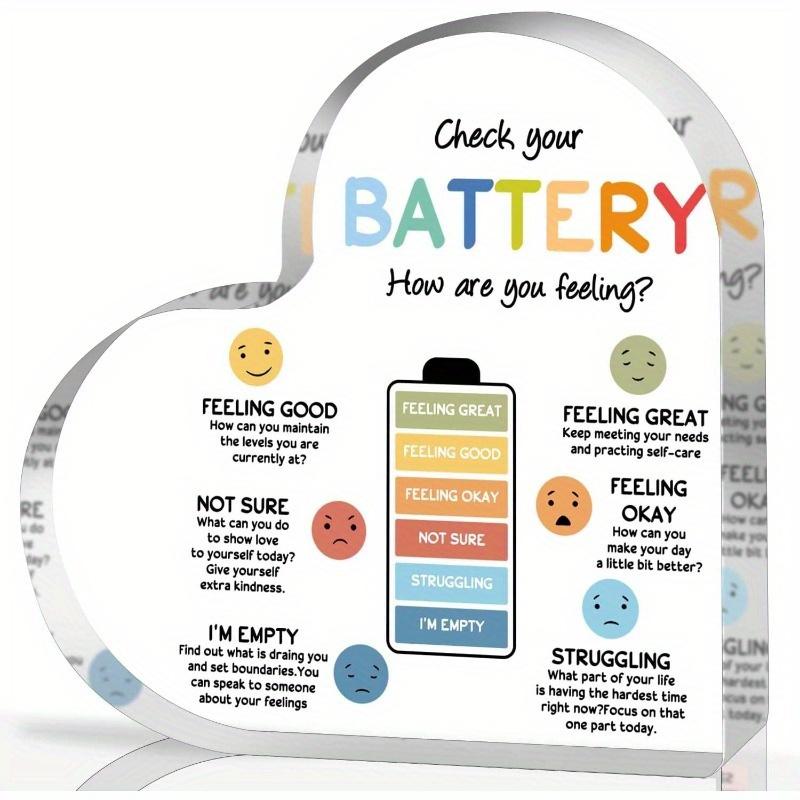 

Акриловая табличка-аффирмация в форме сердца: Декор для ментального здоровья. Терапия/Тревога Декор для школьных психологов/социальных работников, для использования в классе. чистый