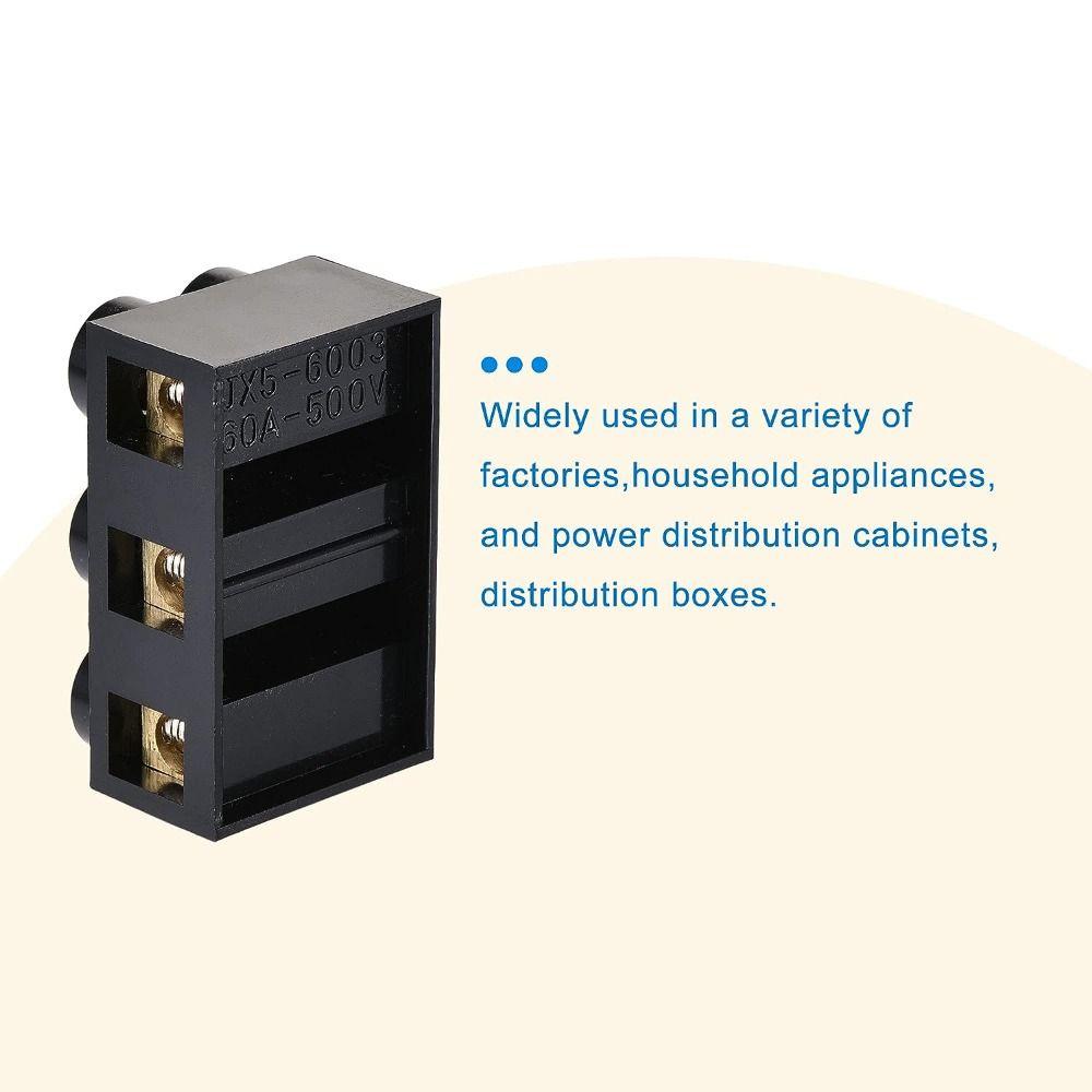 Dual Row Terminal Block 60A Screw Electric Barrier Strip Terminal Base   Electrical Engineering