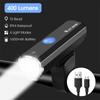 Aluminiumslegering Bright sykkellys 400 lumen USB oppladbar sykkellys Vanntett landeveissykkel