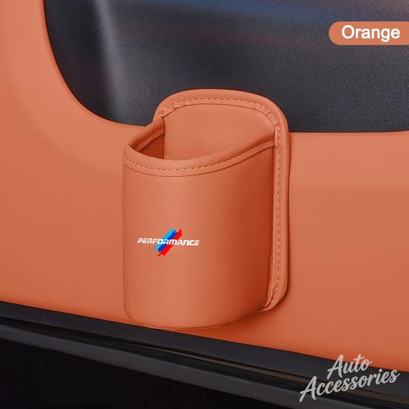 Car Water Cup Box Back Seat Drink Rack Storage Leather Accessories For BMW Performance X1 X2 X3 X4 X5 X6 X7 G20 G30 E46 E90 E60