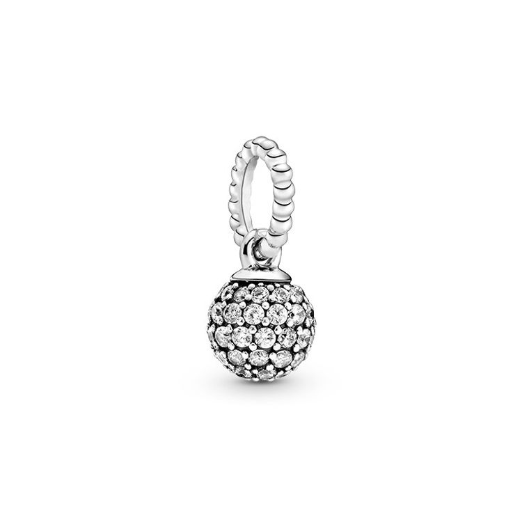 Pandora Pavé Set Round Pendant Unisex Jewelry 398690C01 Silver