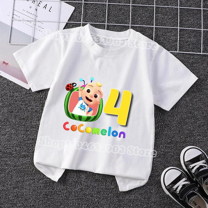 Cocomelons Kids Summe T-shirts Boys Girls Birthday Party Tee Cartoon Anime Graphic Print T-shirt Children Fashion Clothes Gifts