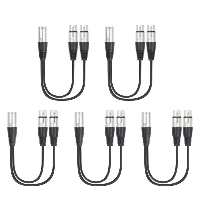 

XLRs Male To 2 XLRs Female Y Splitter Cable, Balanced Mic Connectors For Recording Live Sound, Sound Adapter Y Splitter 1