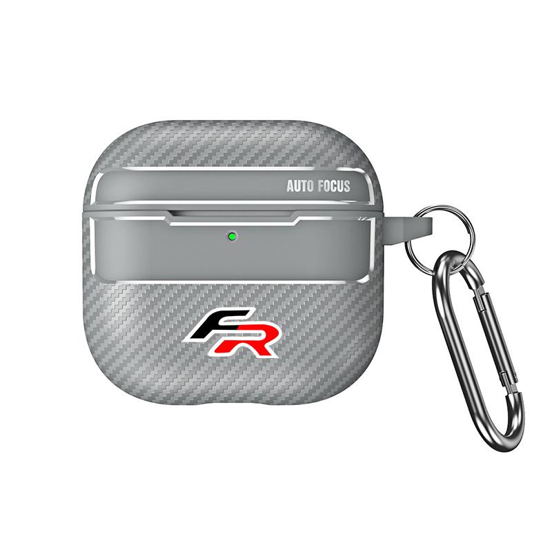 Carbon Fiber Car LOGO Soft Earphone Case Protector Case For Seat Leon 5F Mk3 Ibiza 6J Tarraco Arona Ateca Alhambra Accessories