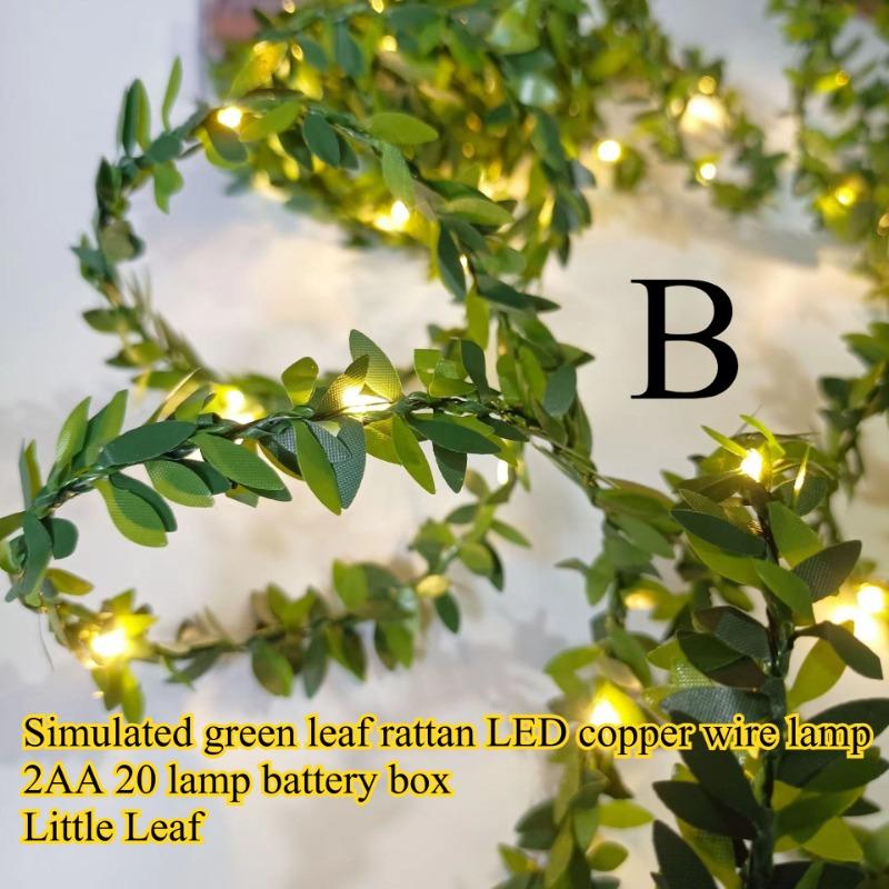

Квітка, зелене листя, струнні вогні, штучна лоза, казкові вогники, гірлянди для ялинки, що живляться від батарейок, для домашнього декору 2AA 20LEDS-Battery box-B