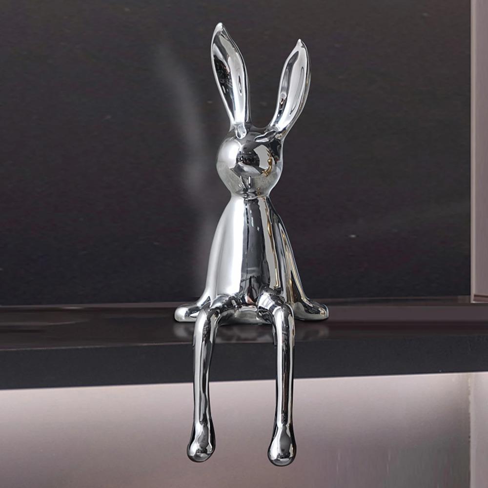 Nordic Long-Eared Sitting Rabbit Modern Rabbit Statues Rabbit Sculpture  Desk Shelf Decoration