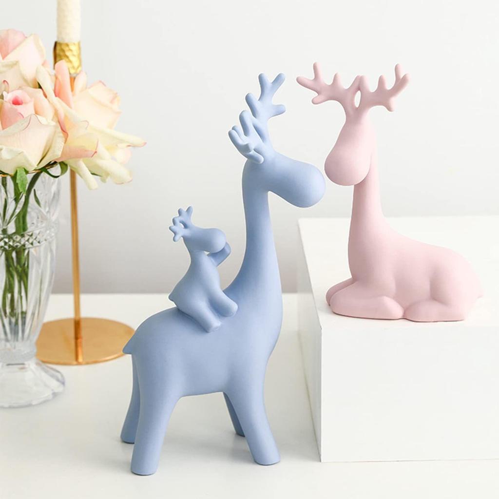 Reinfamilie-statue for hjemmedekor | Resin-figursett (Pakke med 4 stk.,)